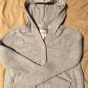 Girls crop sweater with hood